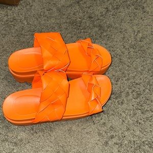 Electric orange sandals
